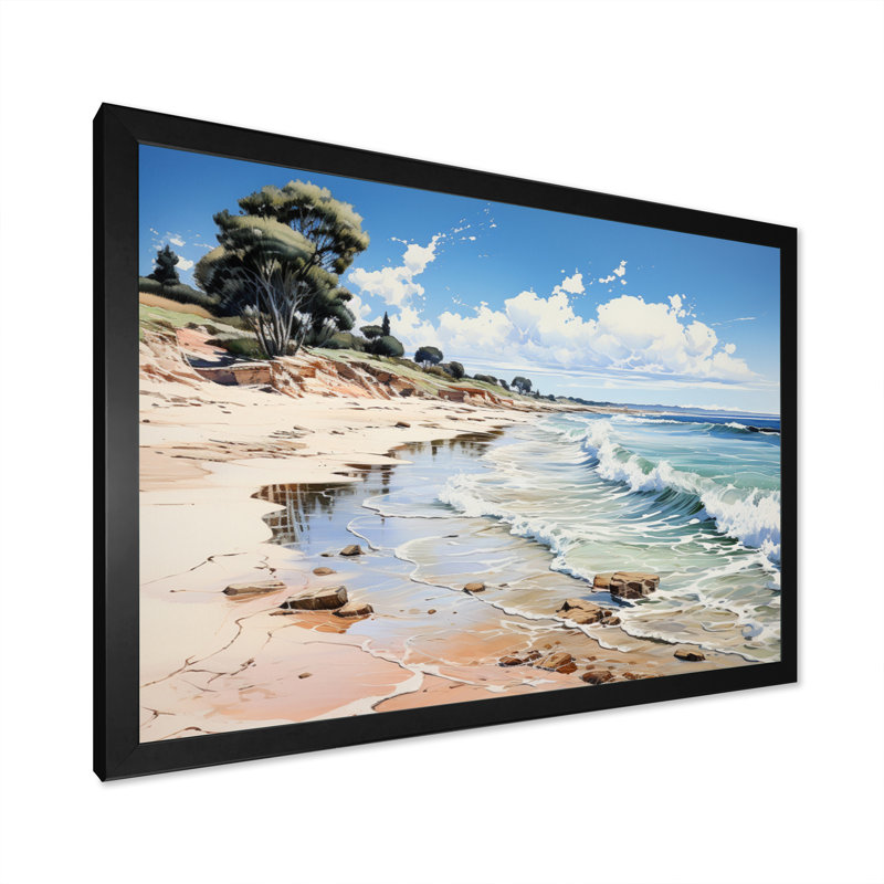 Beach Sand Euphoria I, reproduction d'art sur toile, H 30 po x l 40 po x P 1,5 po, Cadre photo noir