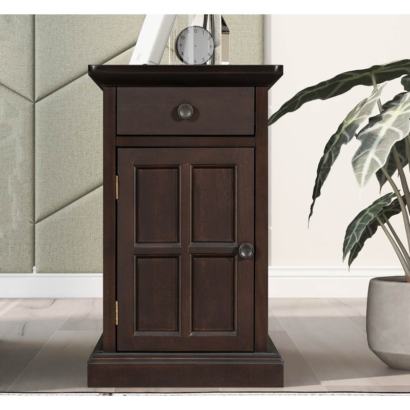 Camiesha 14'' W Solid Wood Nightstand, Brown