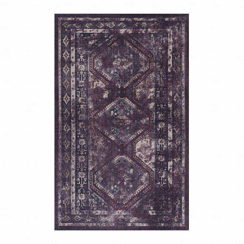 Tapis décoratif lavable, à poils courts, antidérapant, antidérapant, pliable, adapté aux enfants et aux animaux de compagnie