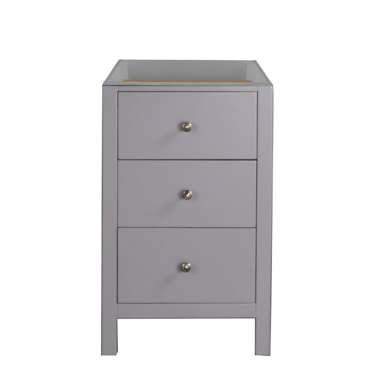 Base d'armoire de salle de bain latérale 20 po avec 3 tiroirs Wini, Gris