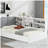 Wood Twin Size platform bed with Storage Headboard, Shelves and 2 Drawers, White-1248065047