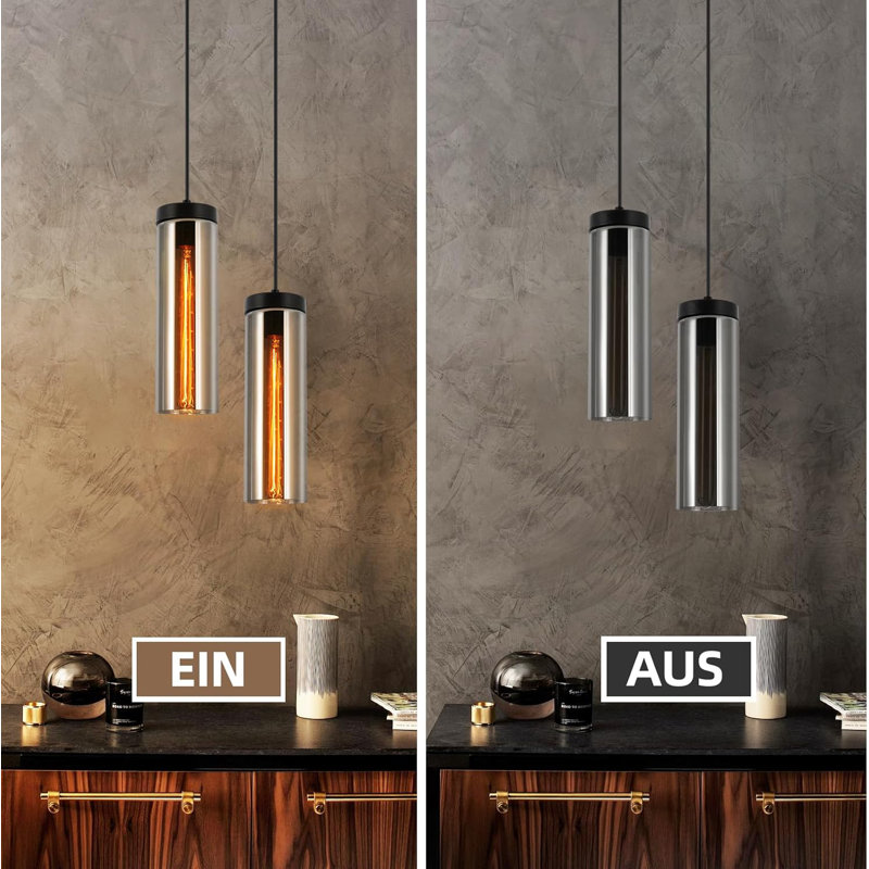1 - Light Stainless Stee Cylinder Pendant
