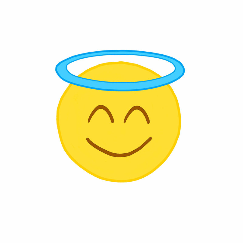 " Halo Emoji ", 12" H x 12" W x 1.25" D