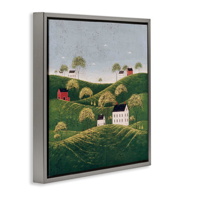 Rolling Hills in Countryside Village Floating Frame, design by Warren Kimble