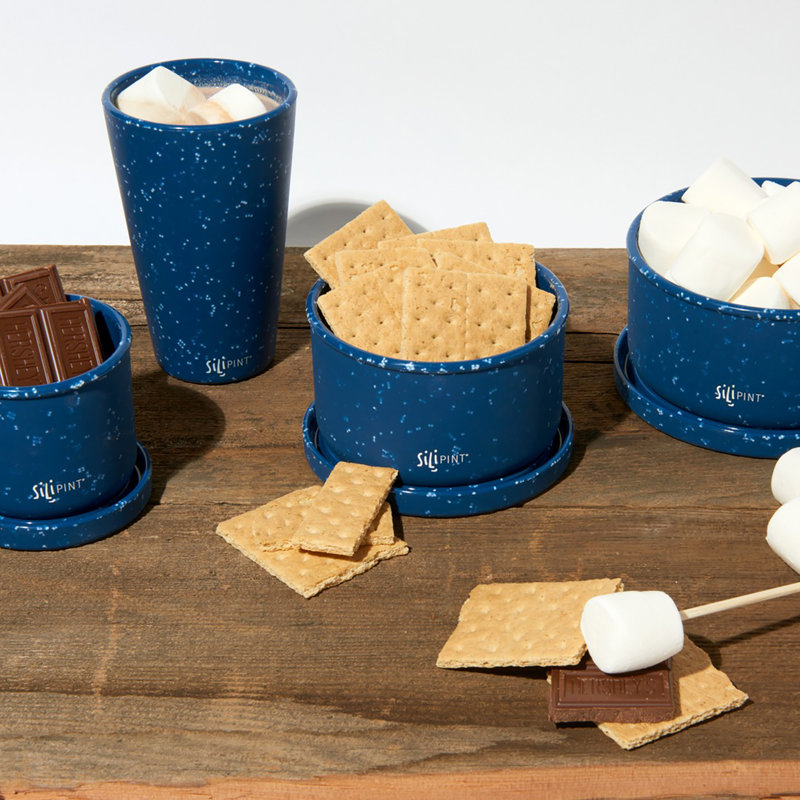 Silipint: Verres à pinte en silicone: Paquet de 2 tasses à glaçons réutilisables incassables de 16 oz, Bleu