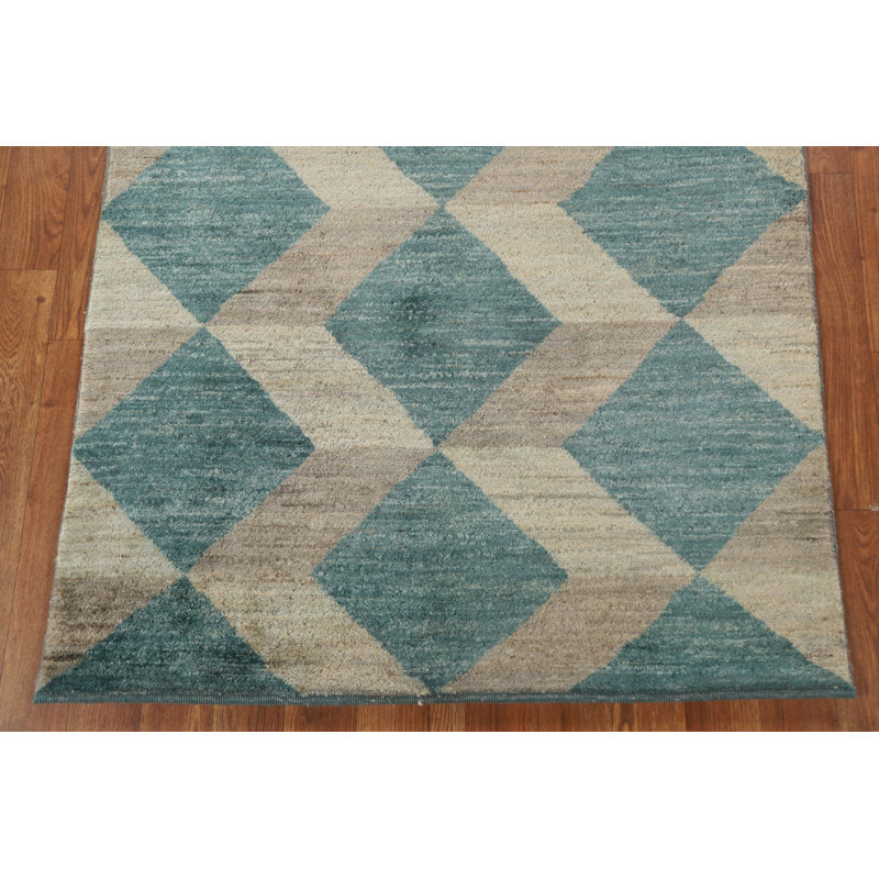 One-of-a-Kind 3'1" X 10'2" New Age Runner Wool Area Rug in