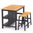 3 Pieces Dining Table Sets, with Fixed Table-119755422