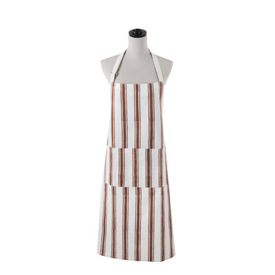 Cotton Striped Kitchen Apron – Adjustable Neck Strap, Lightweight Cooking Apron with Front Pocket for Baking, Cooking and Everyday Use