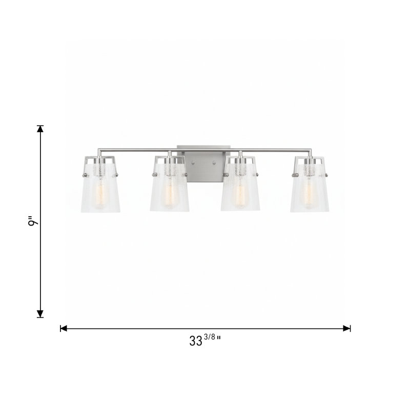 Crofton Vanity Light, Brushed Steel, 4