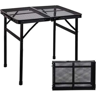 Petite table pliante en métal pour pique-nique en métal, barbecue, table d'appoint pour barbecue