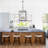4-Light Dimmable Lantern Square/Rectangle Chandelier Black And Brushed Nickel Finished.