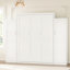 Lit escamotable double avec garde-robe et 2 tablettes, plateforme pliable multifonctionnelle pour chambre d'amis, chambre à coucher