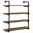 Black And Rustic Oak 40-Inch Wall Shelf