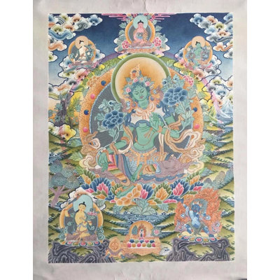Vert Tara Thangka (Thangka sans brocart)