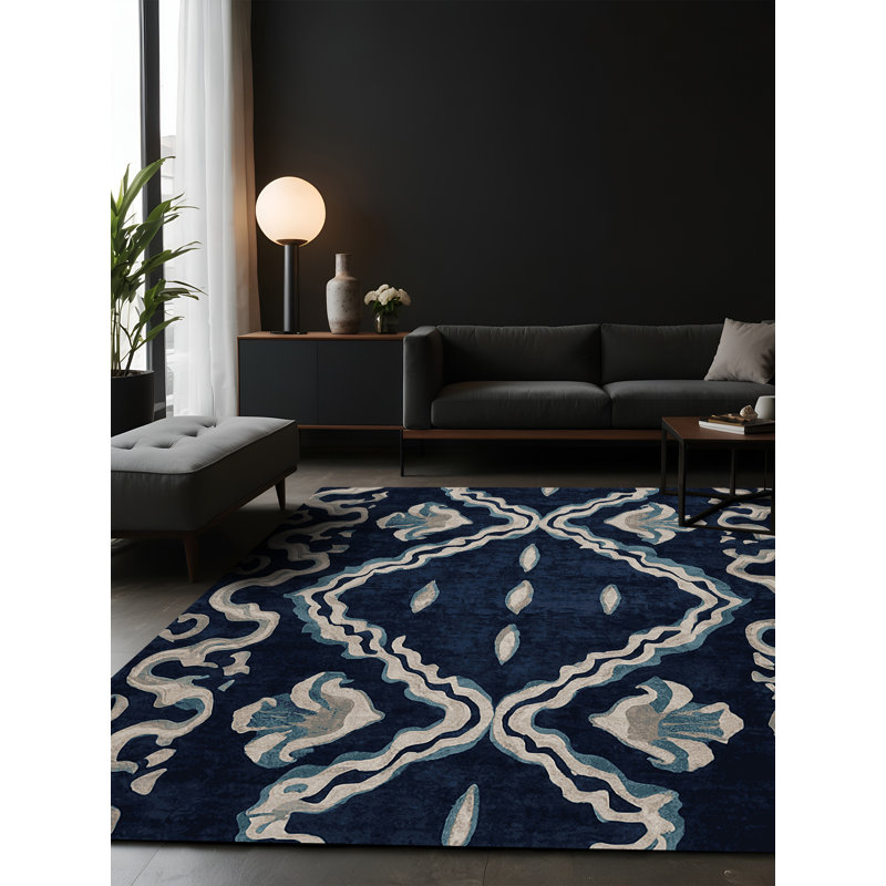 Tapis gris soyeux et moelleux, Carré 8 pi