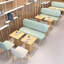 Banc de rangement pour restaurant