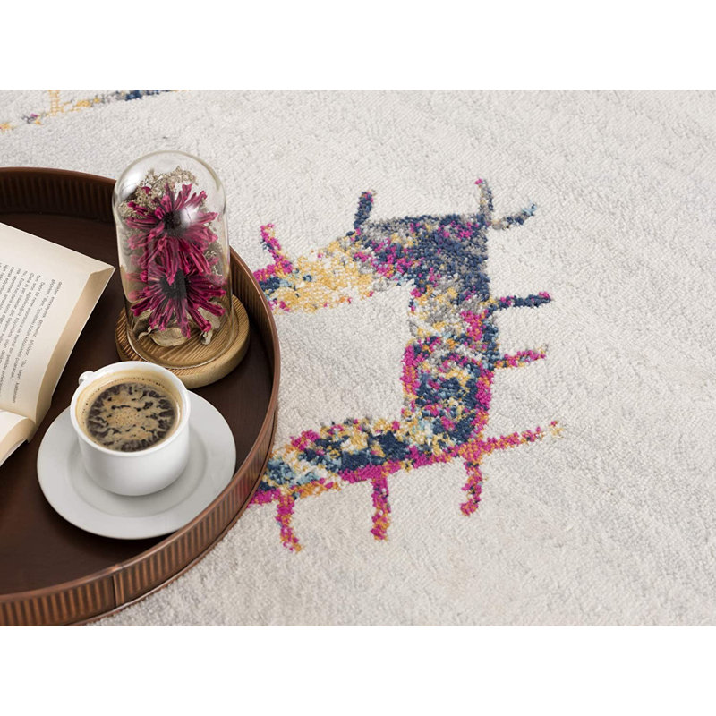 Amtul Washable Geometric Indoor Rug, Rectangle 8' x 11'