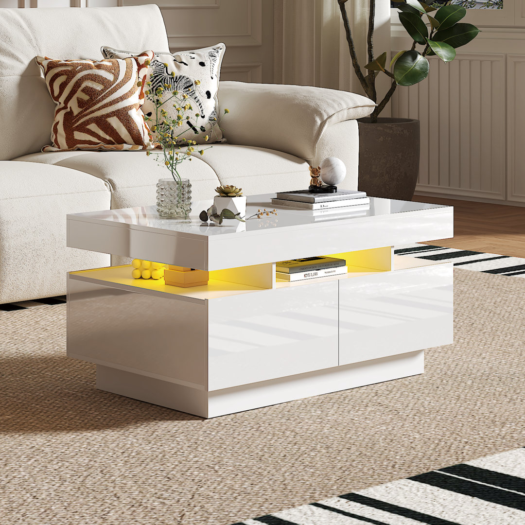 85cm W x 55cm D x 40cm H Rectangular Coffee Table with 4 Drawers