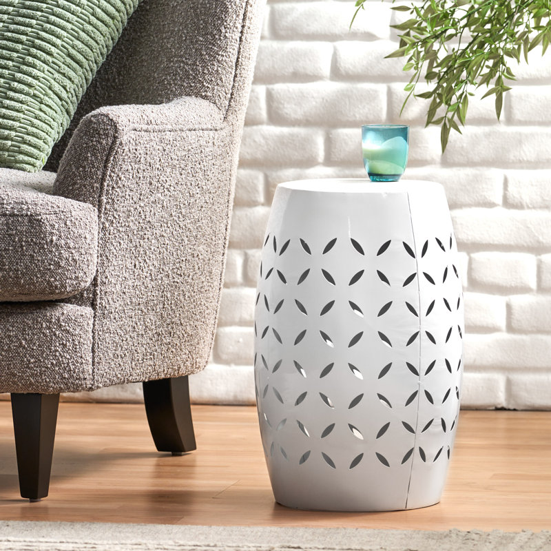 Table d'appoint 12 po LILAC, Blanc
