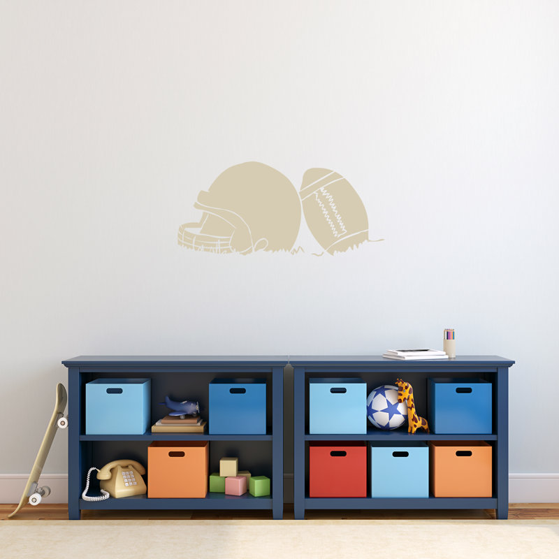 Décalcomanie murale pour le football et le casque Higdon, Beige clair