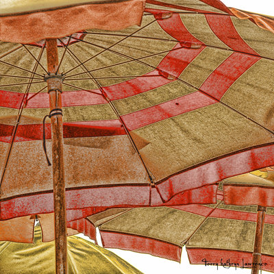 Umbrellas Italia I by Terry Katherine Lawrence - Wrapped Canvas Painting