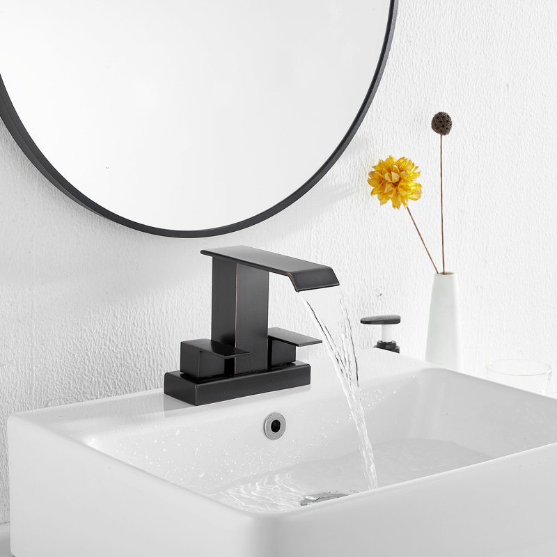 Robinet pour salle de bain à 2 poignées avec ensemble de bonde centrales, 91 cm H x 61 cm L