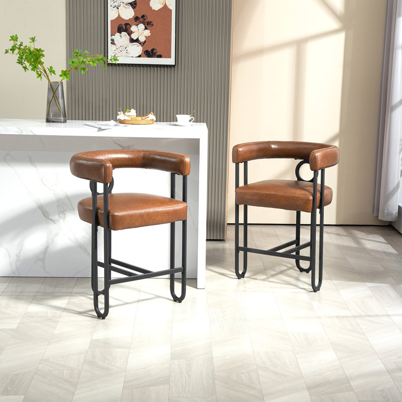House Hold Bar Stools Set Of 2, Modern Bar Stool With Back Metal Frames, Upholstered Bar Stools For Kitchen Island, Pub, Club