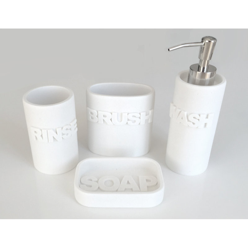 Ensemble d'accessoires de salle de bain Canonsburg Bath Wash Time, Blanc