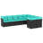 Latitude Run® 9 Piece Patio Sofa Set With Cushions Black Poly Rattan-1470097733-1470097794