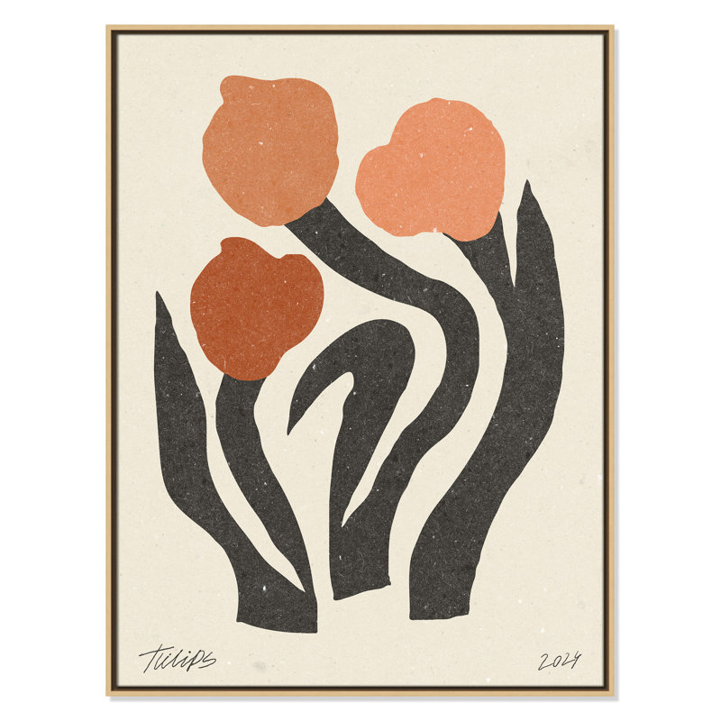 Imprimé de fleurs modernes par NKTN, Toile avec cadre, Natural Floater, 31.5'' W x 41.5'' H