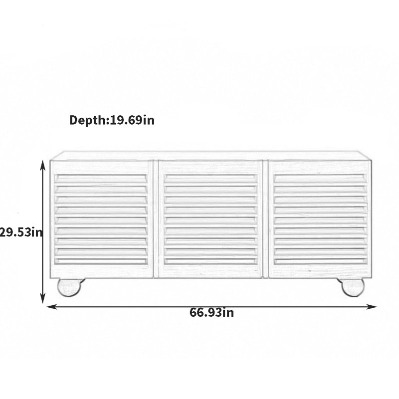 High-Quality Home Sideboard, Burlywood, 29.53" H x 66.93" W x 19.69" D