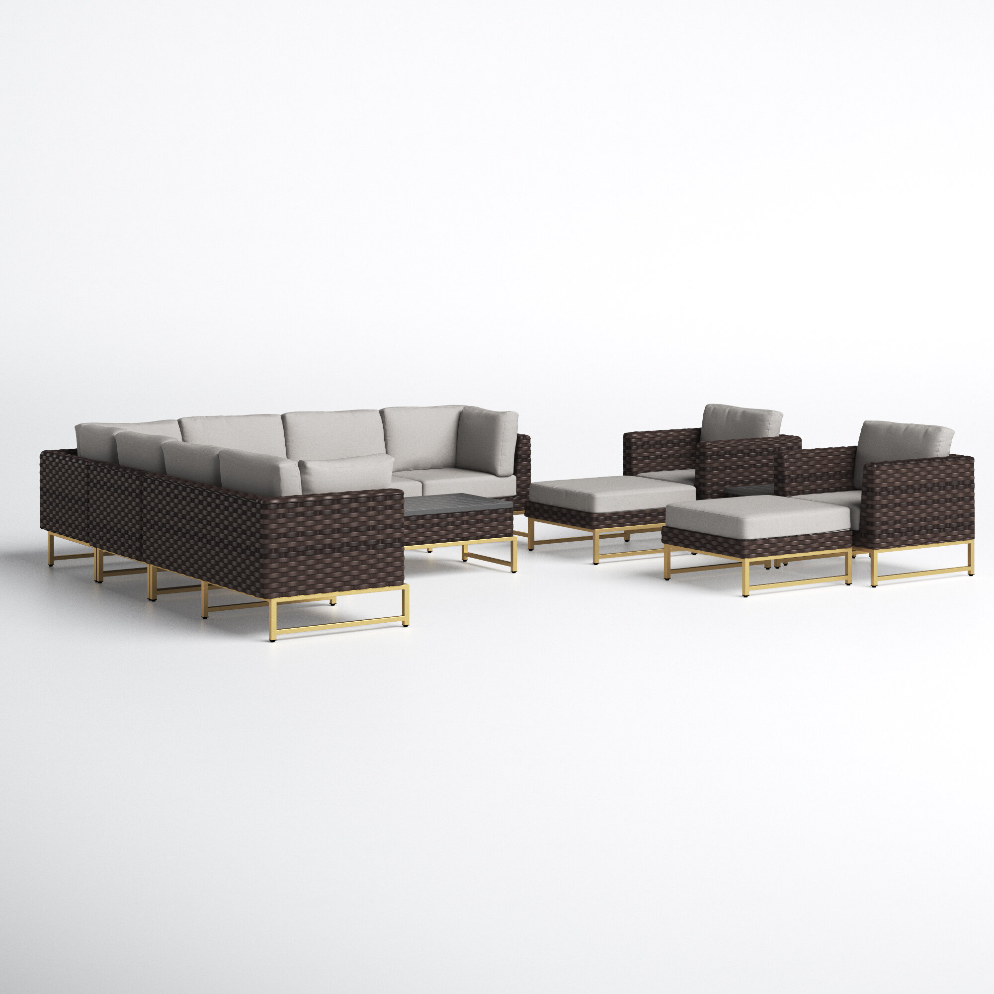 13 piece shop rattan sectional