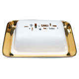 Diana Gold Bone China Butter Dish