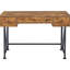 Bureau rectangulaire antique couleur muscade et noir, 3 tiroirs, pour usage professionnel. Bureau brun avec tiroirs finis, fonctionnel pour bureau à domicile.