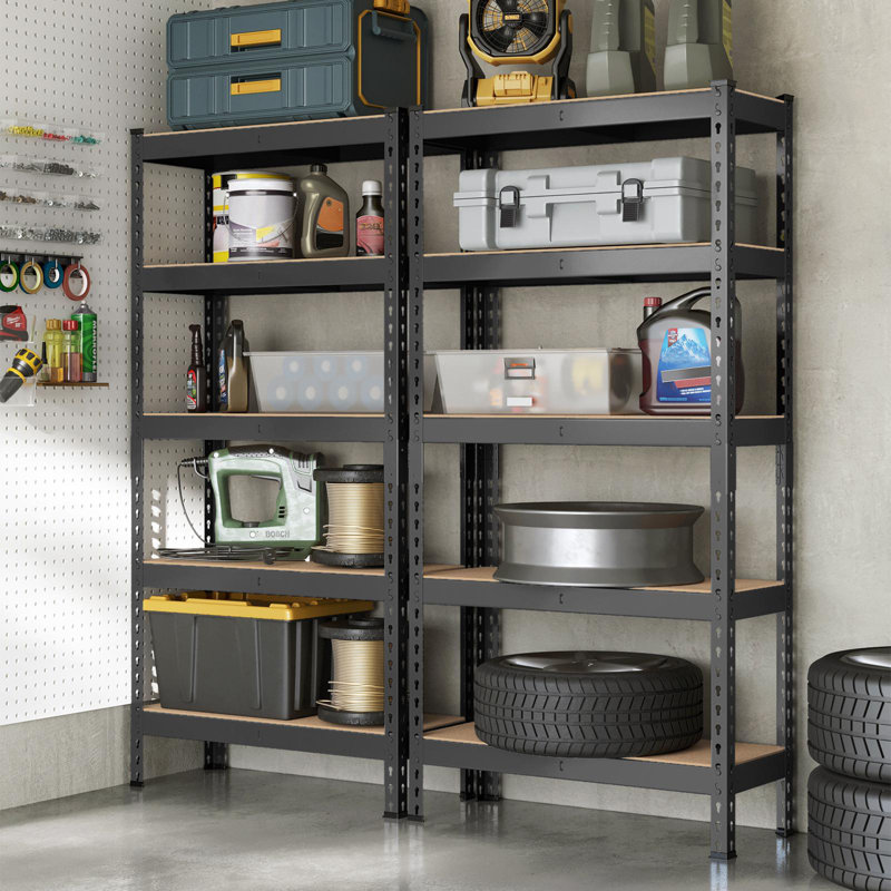5-Tier Adjustable Shelving Units (Set of 2), 59.1" H x 59" W x 11.8" D