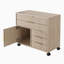 Classeur 19 "à 5 tiroirs avec roulettes - coffre de rangement sous le bureau, conception en bois cannelé pour l'organisation de bureau à domicile-1925987068