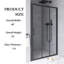 48 po X P 70 po H Porte de douche semi-encadrée au fini noir mat