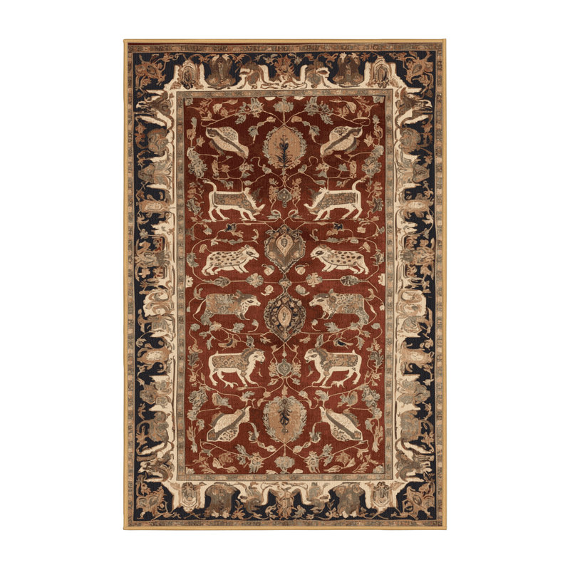 Tapis brun lavable à la machine, Rectangulaire 7 pi x 10 pi