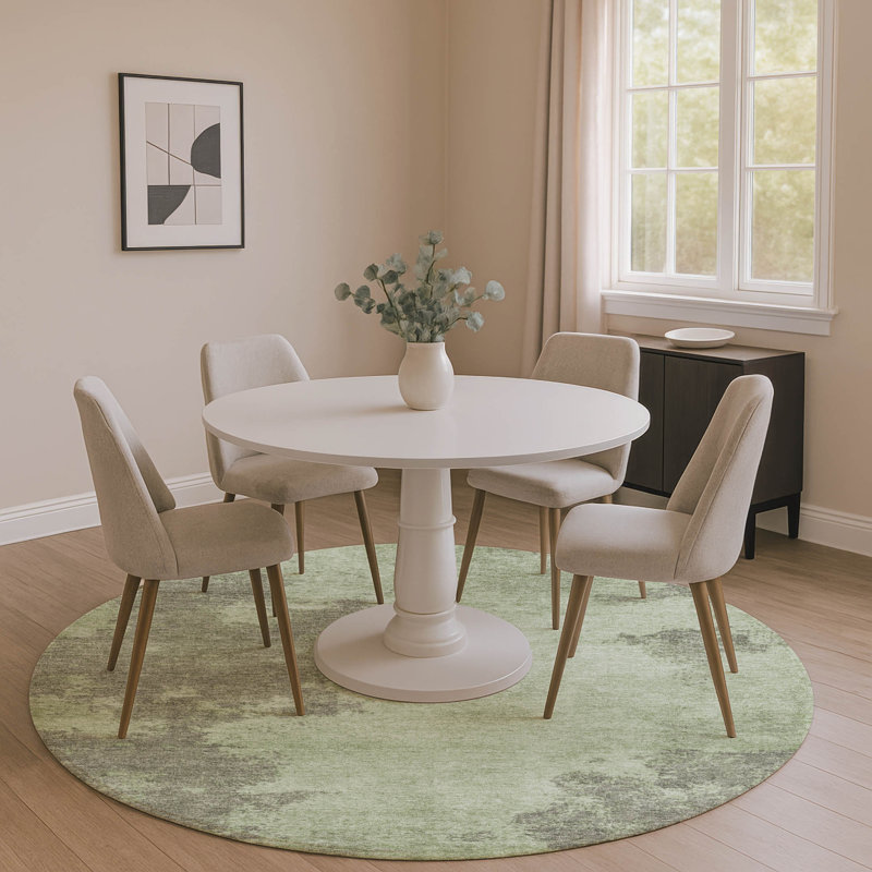 Premium Machine Washable Breault AMF1913 Abstract Rug, Round 8'