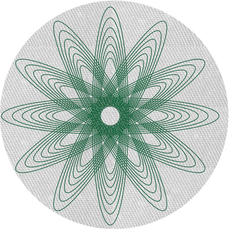 Tapis de zone verte à motif, Rond 8 pi
