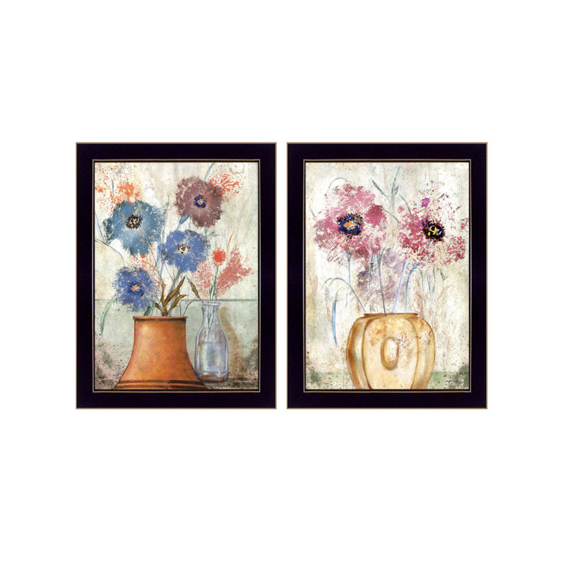 «Floral Dreams I & II», art mural encadré pour le salon, reproduction d'art mural pour la maison, art mural de chambre à coucher par Ed Wargo 2 - pièces