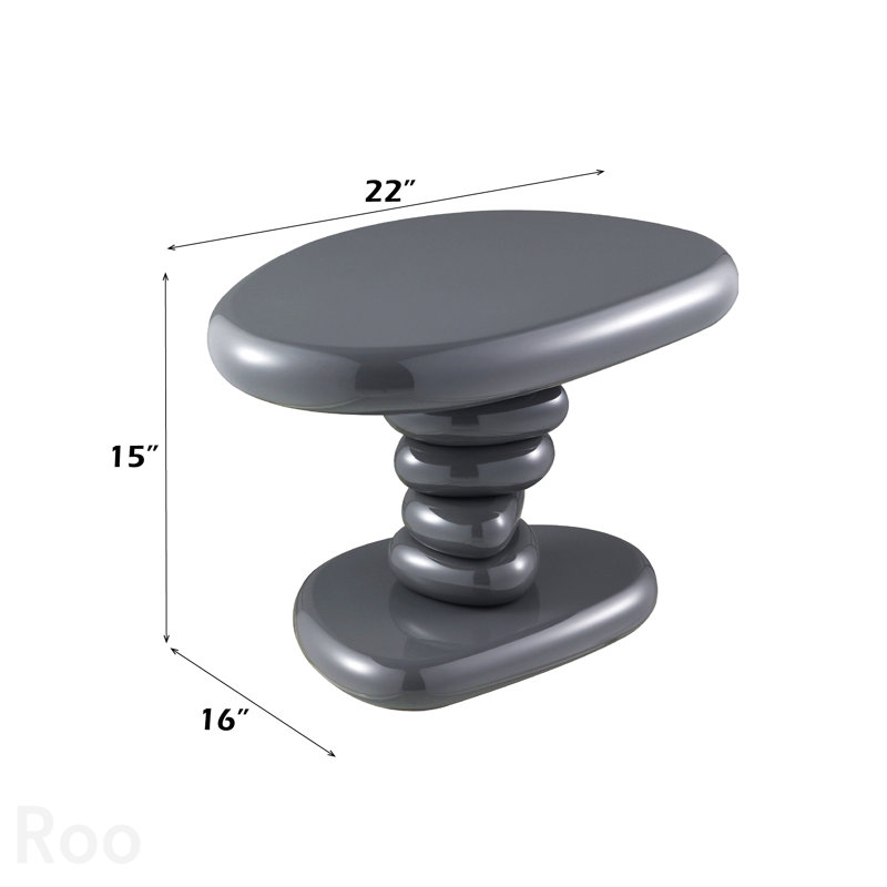 Table de bout, gris Charlene ultrabrillant, H 15 po x l 22 po x P 16 po