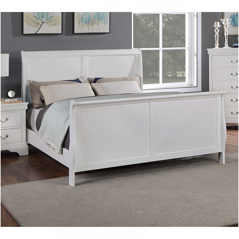 Moderne 1pièce lit grand lit meubles de chambre à coucher lit-bateau tête de lit design contreplaqué 1pc cadre de lit blanc