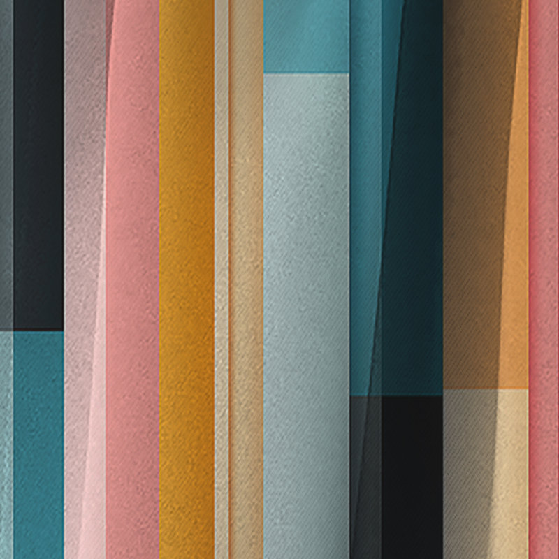 Motif de lignes vibrantes sérénité bleu et rose - Rideau occultant en velours rayé rayé - 1 panneaux, L 52 po x L 120 po