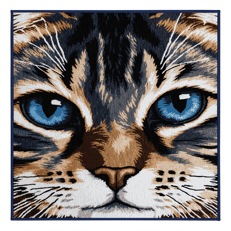  Tapis lavable Ojos Azules Cats, Carré 5 pi