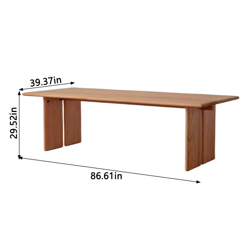 Jerina Ash Solid Wood Dining Table, 39.37" W x 86.61" L