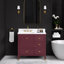 Alana 36 in. Single Sink Bathroom Vanity in Burgundy Red with Top-1950270176-1950270179