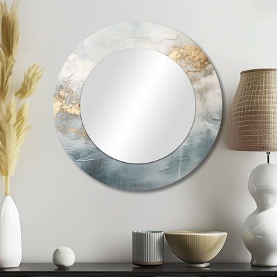 Miroir mural bord de mer beige or bleu océan Storm V