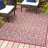Deronte Vintage Filigree Textured Weave Light Gray/Fuchsia Indoor/Outdoor Rug-1196535048