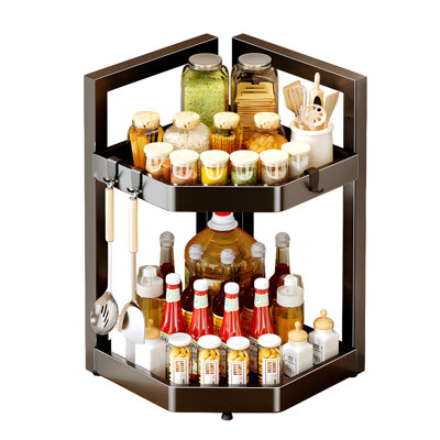 Étagère de coin pour épices pour comptoir de cuisine - Tablette de rangement peu encombrante pour pots à épices, condiments et articles essentiels